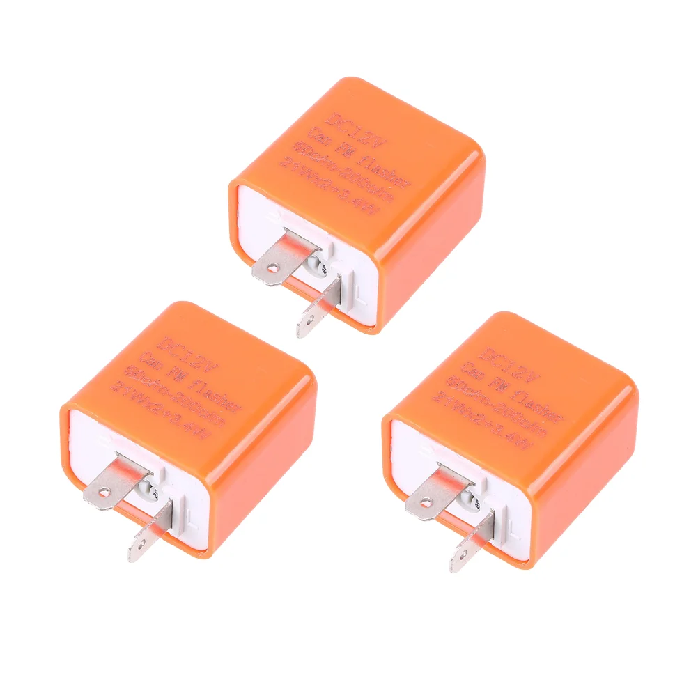 3pcs Motorcycle Flasher 21Wx2+3.4W Indicator Lamp Blinker Lamp DC12V 2 Pin Turn Signal Light Relay Flasher for Motorcycle