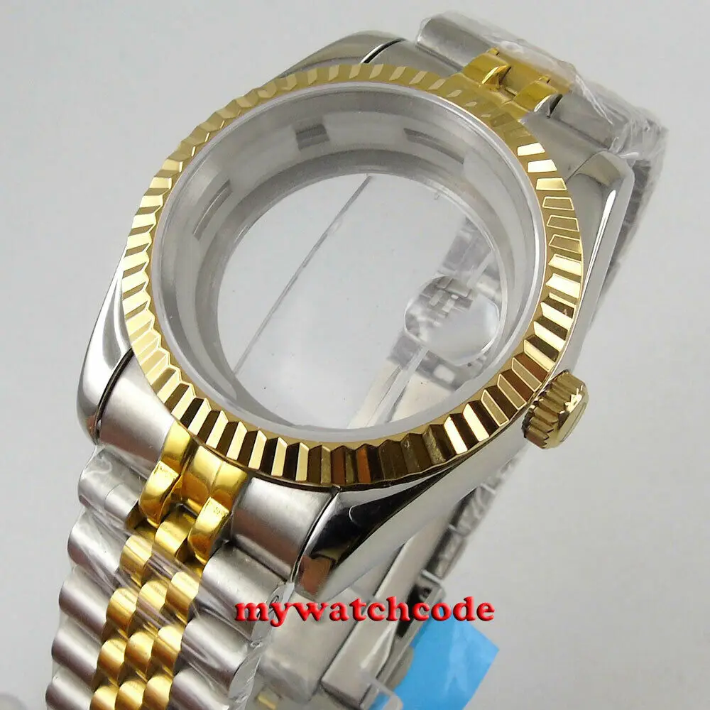 

36mm 316L Steel Sapphire Glass Watch Case With Strap Fit ETA 2824 2836 MOVEMENT