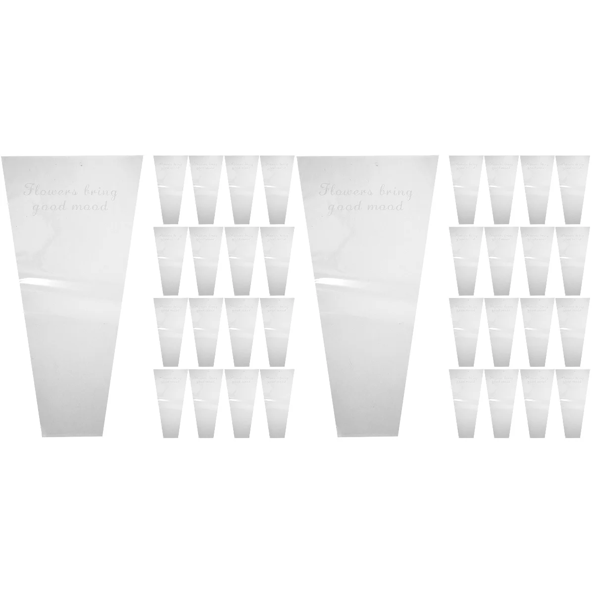 

100 pcs Trapezoid Empty OPP Floral Treat Bags Flower Bouquet Bouquet Packaging Bags Floral Packaging Bags Flower Gift Bags