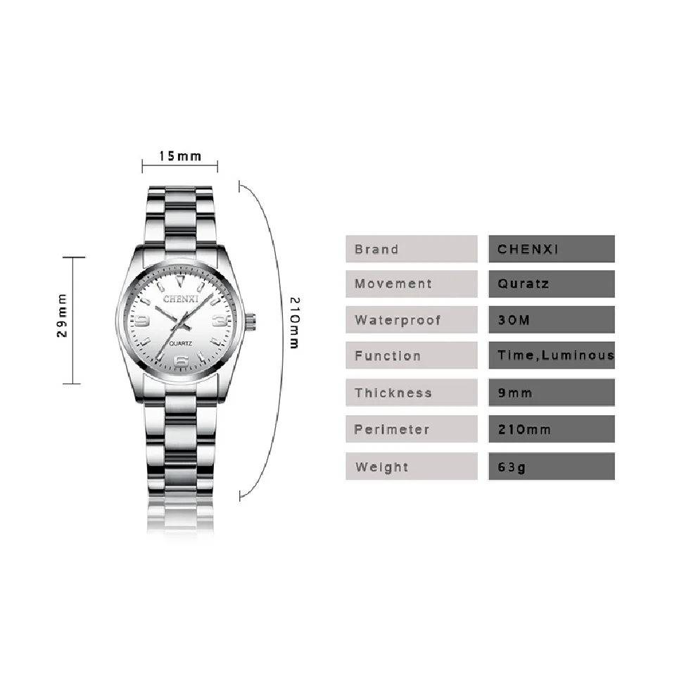 2022 CHENXI Brand Fashion Watches Women Luxury Stainless steel Wristwatches Analog Quartz Clock Watch Women's Relogio Feminino enlarge