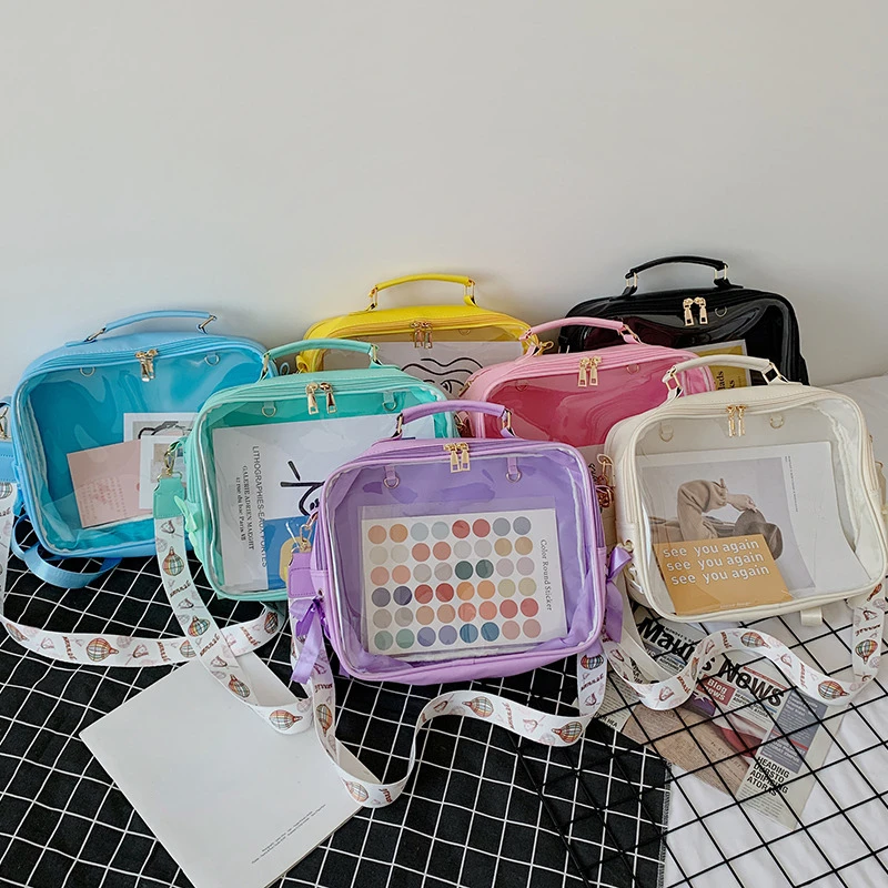 

Women Small Backpack Purse PVC School Book Shoulder Bags for Teenage Girls Kawaii School Backpack Child Clear Bag Mochilas