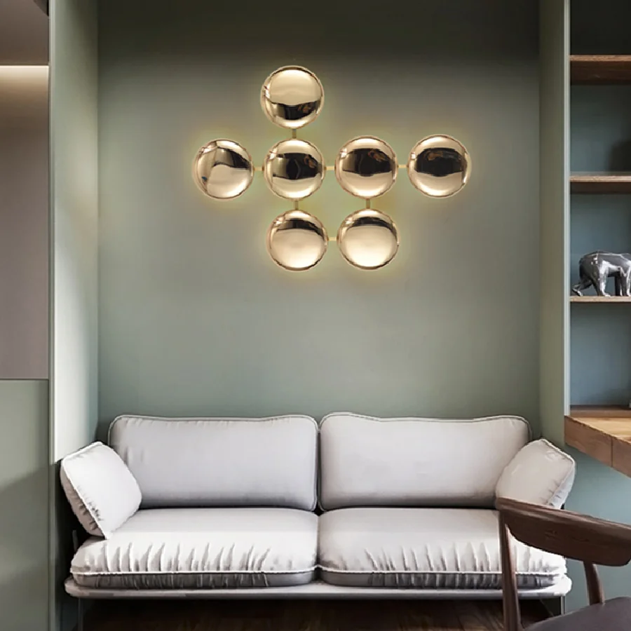 

Bedroom Button Shaped Night Light Modern LED Round Wall Lamp Weiqi Luxury Home Wall Decor Appliance Indoor Personalization