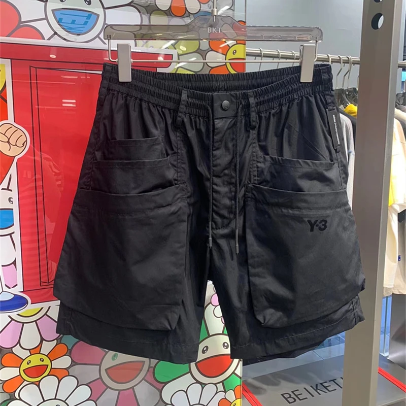 Yohji Yamamoto  SS22 Trend Dark Overalls Shorts Men's Casual Beach Pants