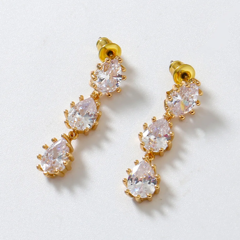 

LONDANY earrings: new zircon earrings, teardrop-shaped fringed earrings, temperament rings