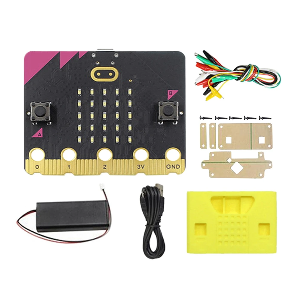 

BBC Micro:Bit V2.2 Go Kit Built-in динамик микрофон сенсорный Программируемый обучение макетная плата + Чехол DIY проект