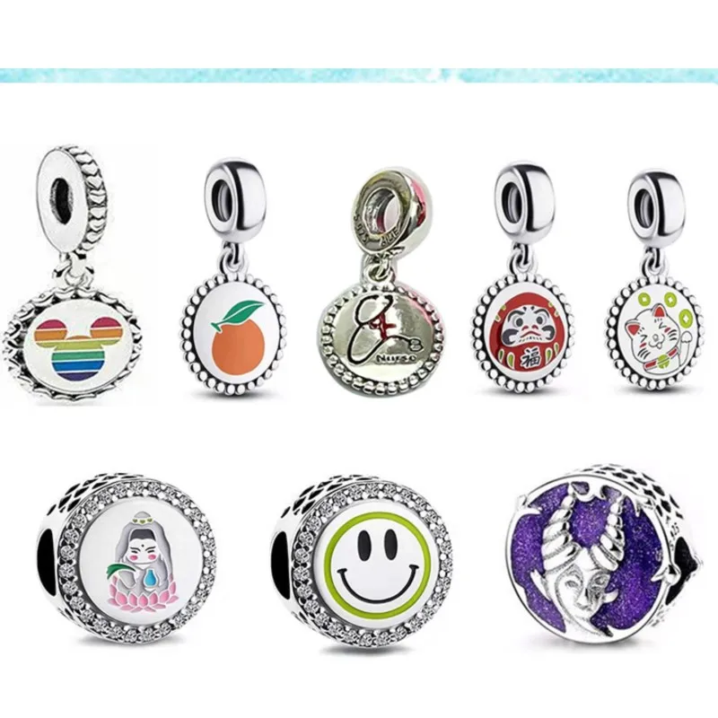 

NEW 925 Sterling Silver Future Dream Smiley Pendant Fit Original Pandora Bracelet for Women Jewelry DIY Making