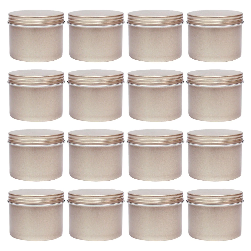 

16Pcs Empty Aluminum Jars Round Shaped Refillable Containers for Candles Cosmetics