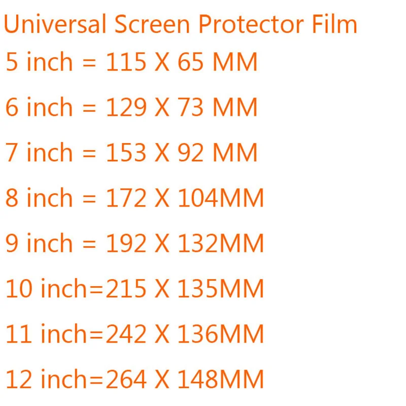 3pcs Universal Clear PET Film 5/6/7/8/9/10/11/12 Inch Screen Protectors Smart Phone Protective For Tablet Car GPS Not Glass |