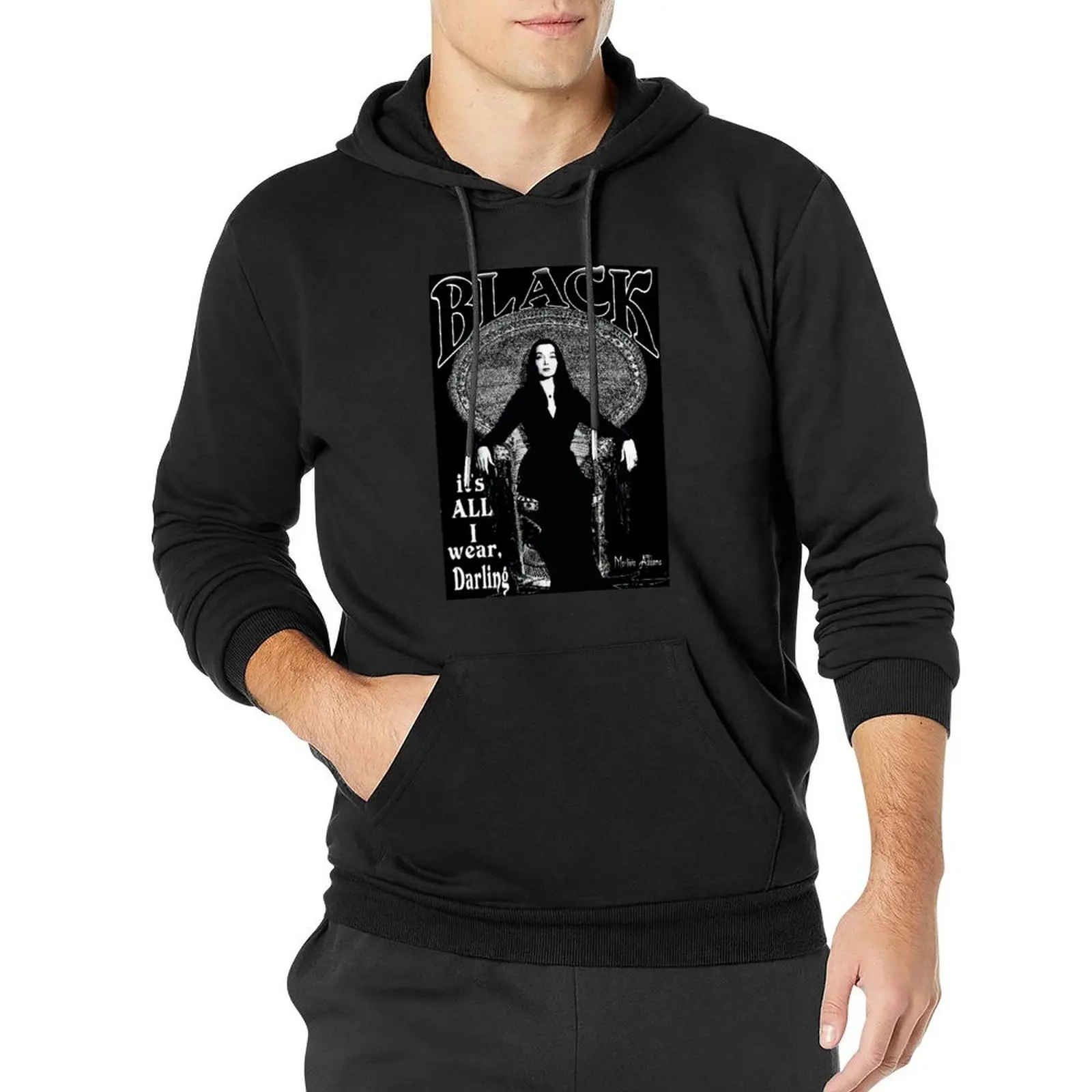 Фото BLACK- It's All I Wear- Morticia Addams пуловер с капюшоном мужская одежда мужская осенняя одежда мужская толстовка №1