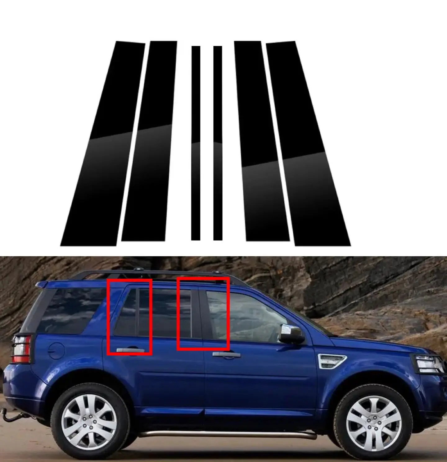 

6 шт. глянцевый черный столбик для Land Rover Freelander 2 (L359)/LR2 2007-2015 оконная дверь B C столбик крышка отделка наклейка