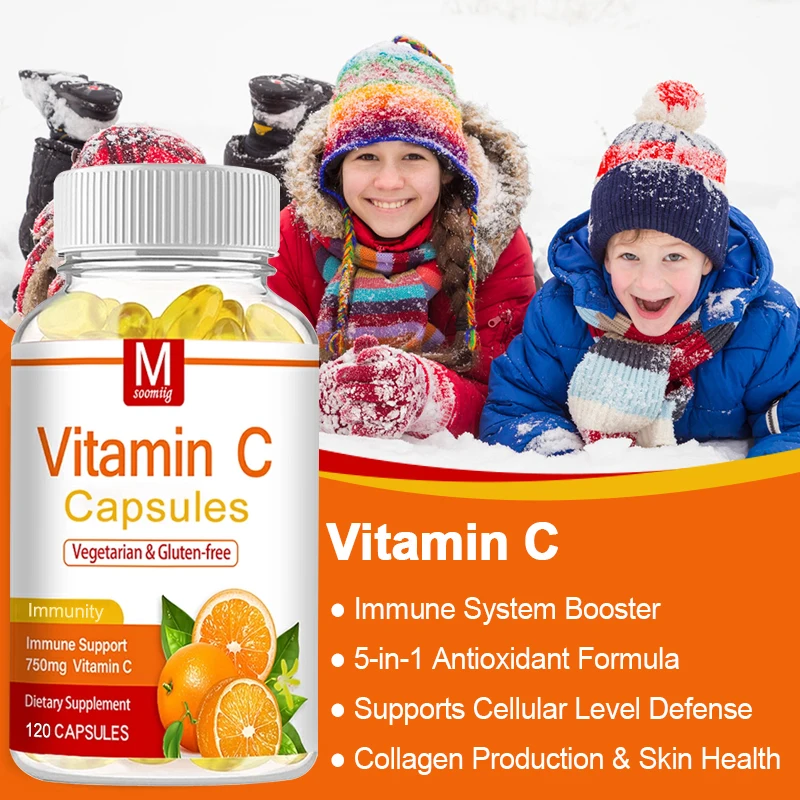 

Vitamin C Dietary Booster 5-in-1 Supports Protein Production and Skin Health, Anti-aging, Immune System, Antioxidant