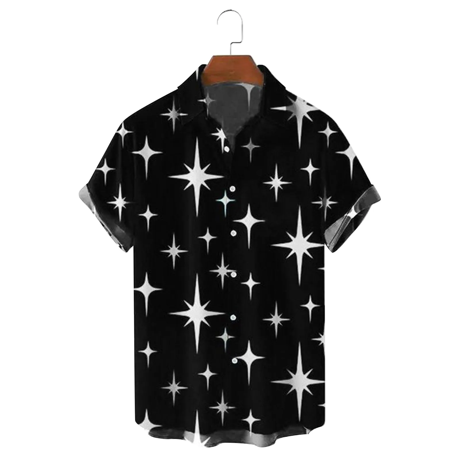 

Мужская джинсовая рубашка с коротким рукавом, с цветочным принтом