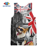 sonspee corgi 3d print pet dog animals tank tops mens women casual sleeveless vest fashion british flag color blocking singlet
