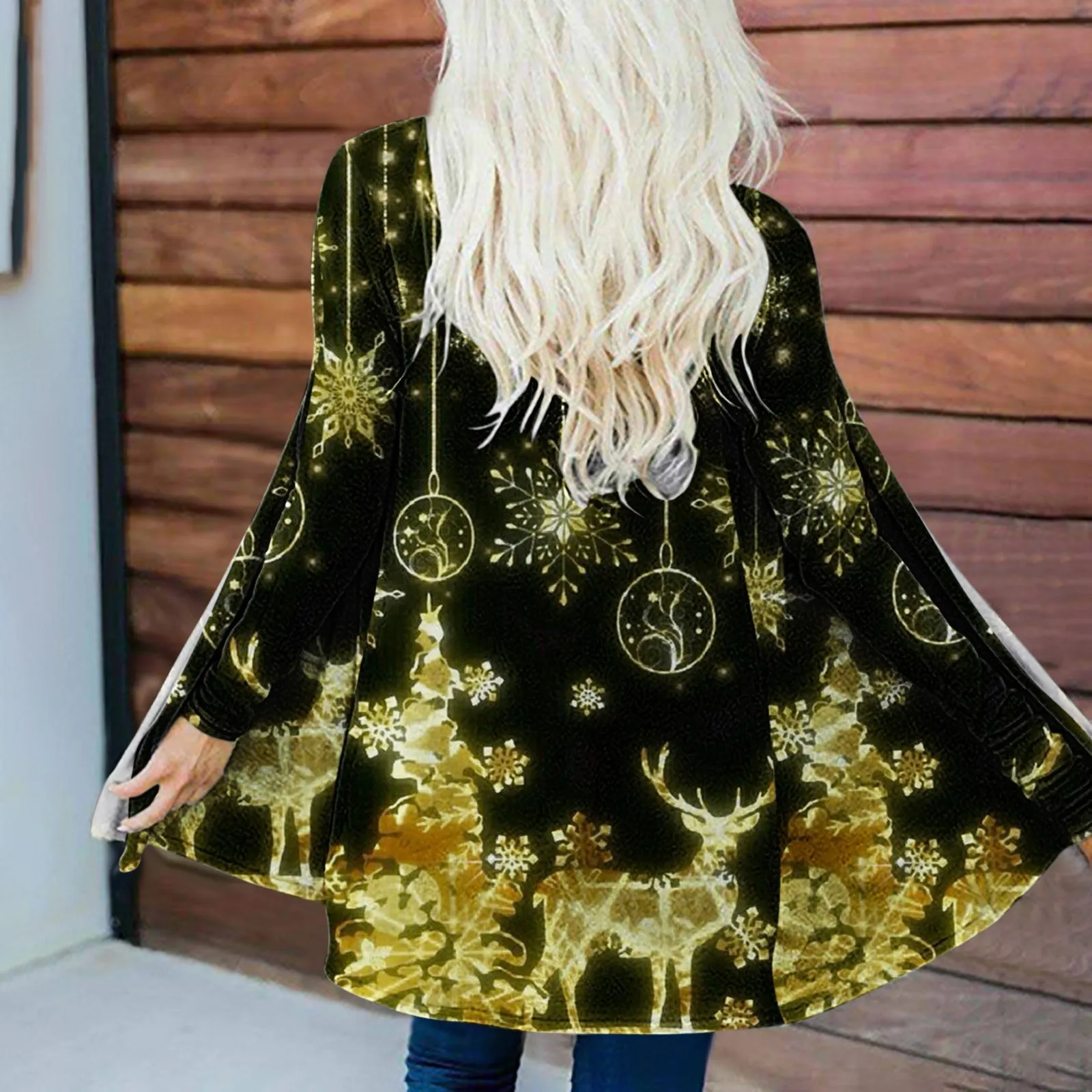 

Ladies Hooded Cardigan Sweater Womens Long Sleeve Cardigan Mid Long Comfortable Casual Jackets Sweaters for Women Medium