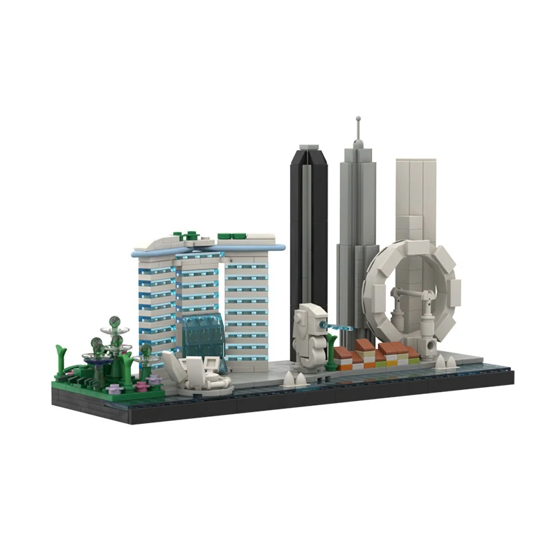 

Новинка 2022, конструктор MOC «городская архитектура», модель 21057 года, совместима с зданием города Сингапура, достопримечательностью мира, ули...