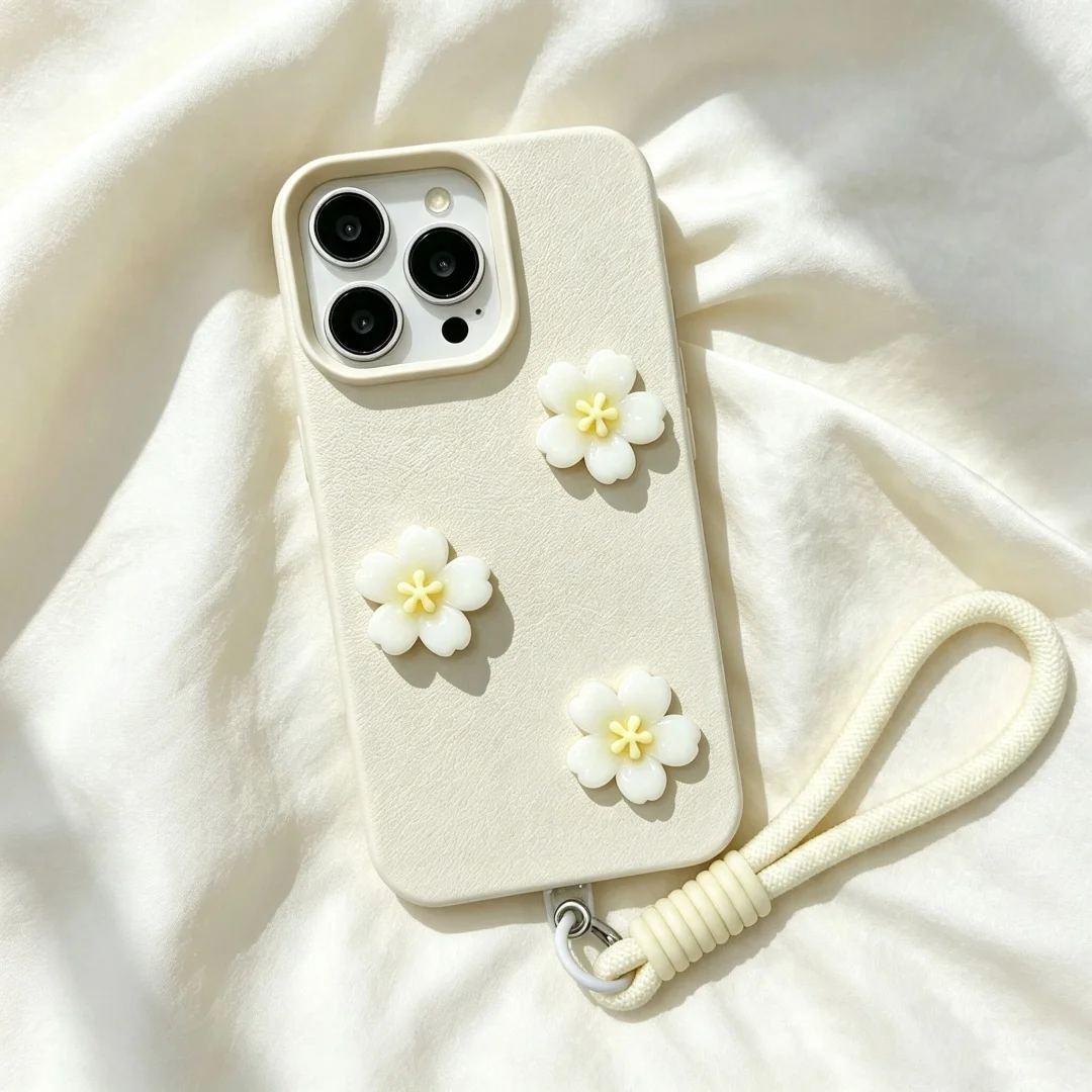 Фото Нежный 3D-чехол с вишневым цветом для iPhone 17, 14, 15, 16, 11, 12, 13 Pro Max, 17 Air, XS, XR, X, 14, 15, 16 Plus, в конфетных цветах №3