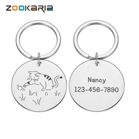 custom engraved dog id tag stainless steel dogs name tags personalized anti lost nameplate pet accessories free engraving