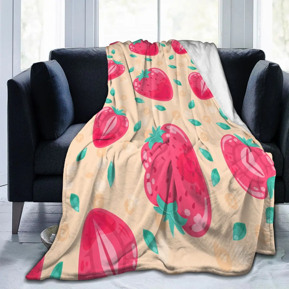 

Уникальное одеяло для друзей и близких, розовая клубника, прочное, супермягкое, удобное для дома, подарочное одеяло