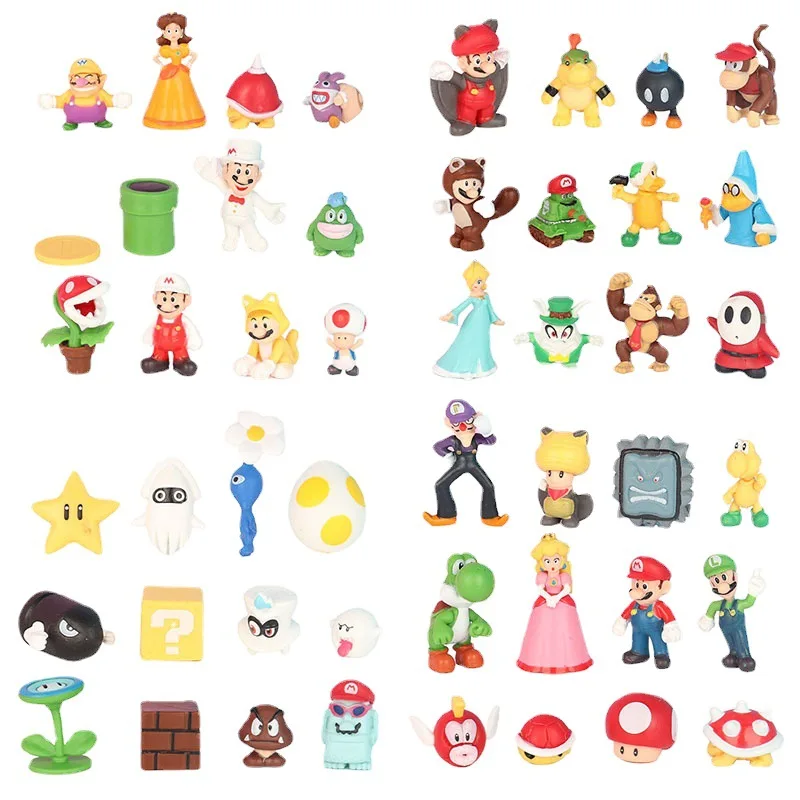 

Pokemon 48 PCS Mario Anime Action Halloween Party Decor Figure For Kids Toy PVC Model Collectible For Child Xmas Gift Toy Doll