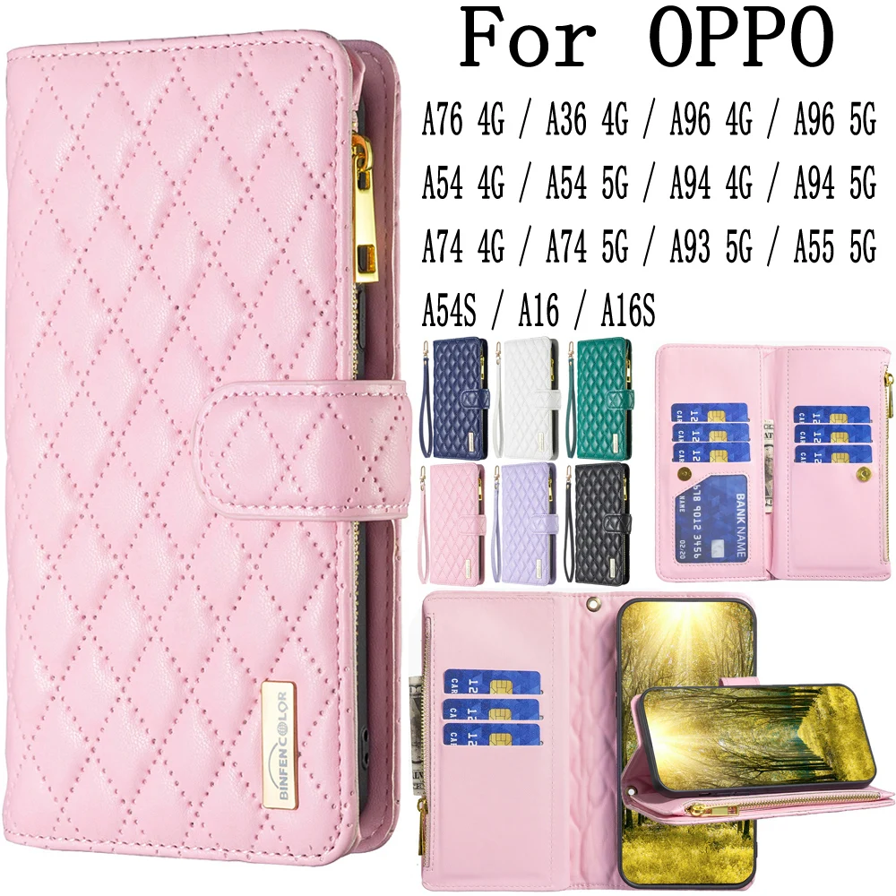 

Sunjolly Mobile Phone Cases Covers for OPPO A76 A36 A96 A54 A94 A74 A93 A55 A54S A16 A16S 4G 5G Case Cover coque Flip Wallet