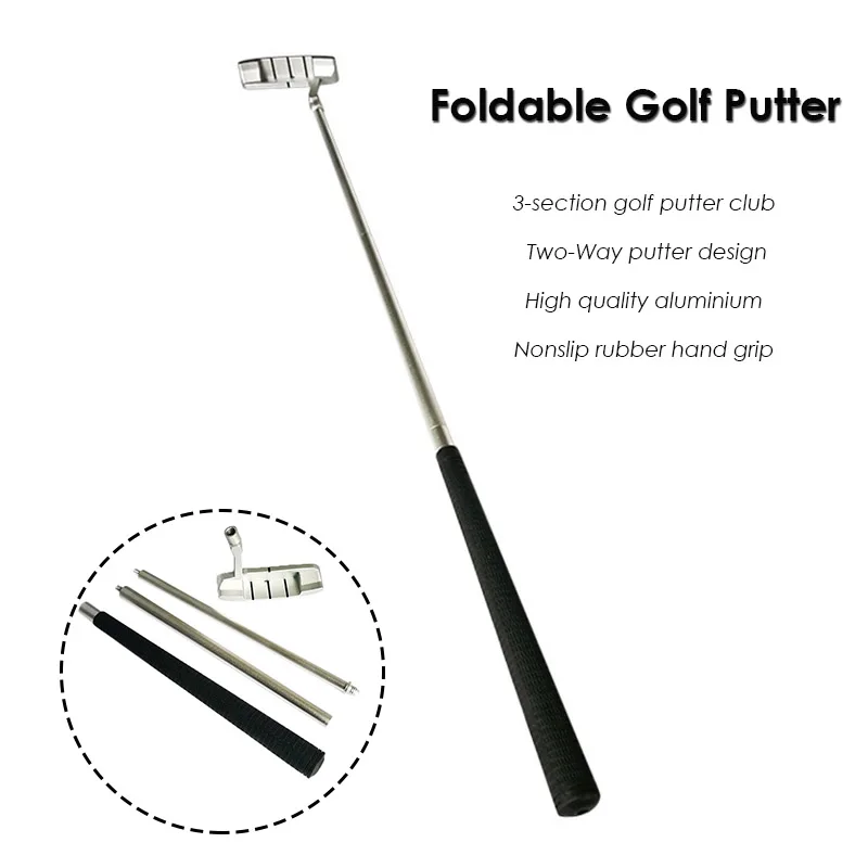 Foldable Golf Putter Aluminum Alloy Non-slip Rubber Handle Portable Travel Putter Golf Accessories Suitable for Right Hand