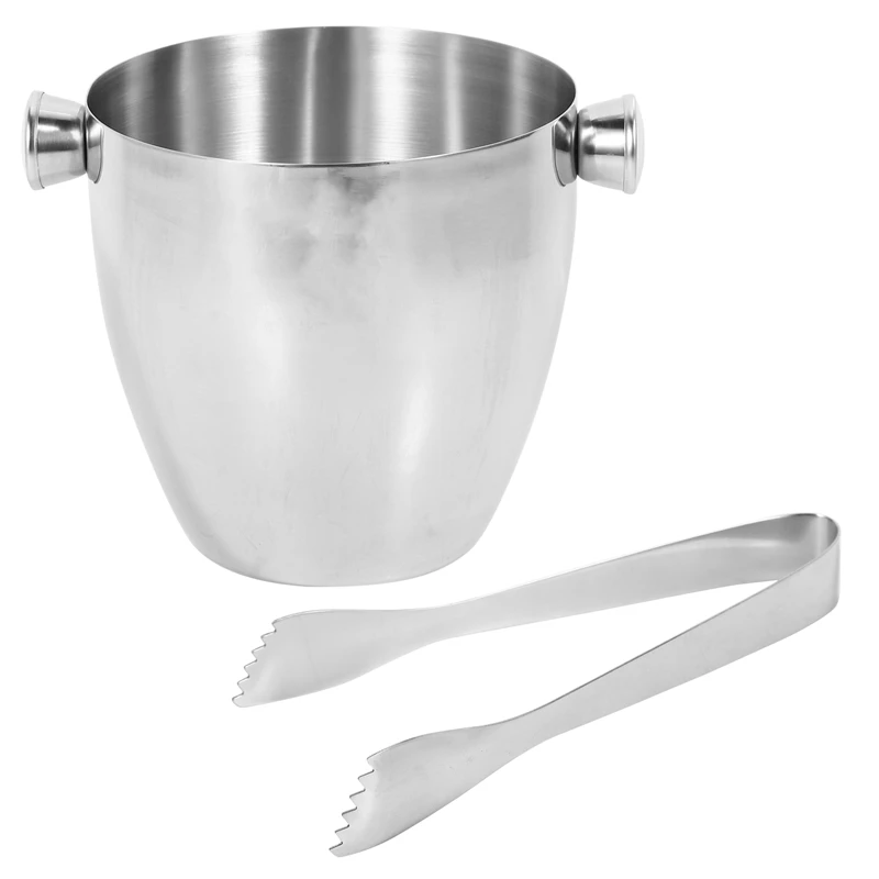 

1.5L Stainless Steel Ice Bucket Ice Wine Bucket Champagne Ice Squar Beer Bucket Hotel Room Bar Supplies