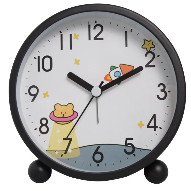 

Cartoon Children's Alarm Clock Student Special Bedside Silent Luminous Table Clock Pointer Clock
