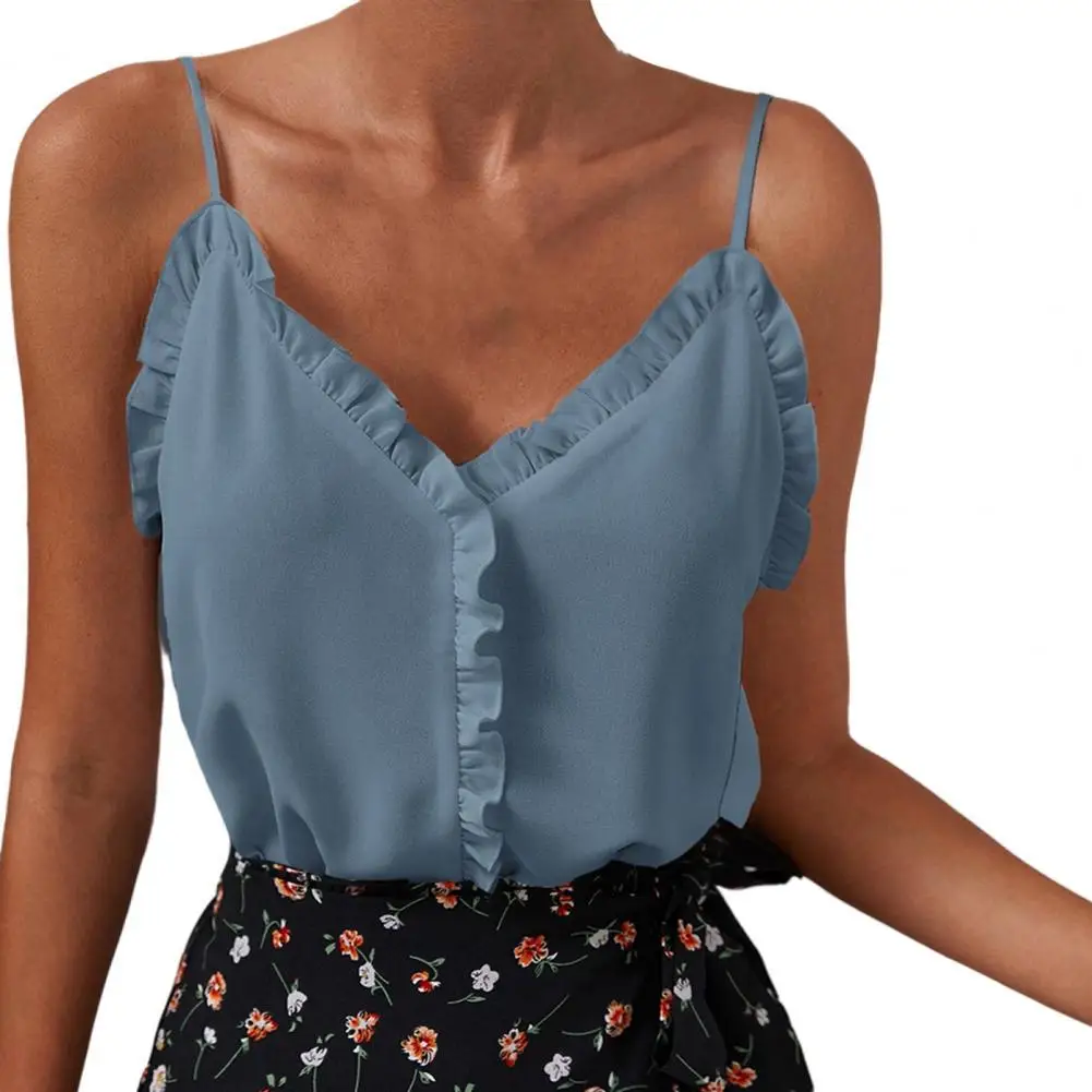 

Женский Однотонный пуловер с V-образным вырезом, открытой спиной и оборками