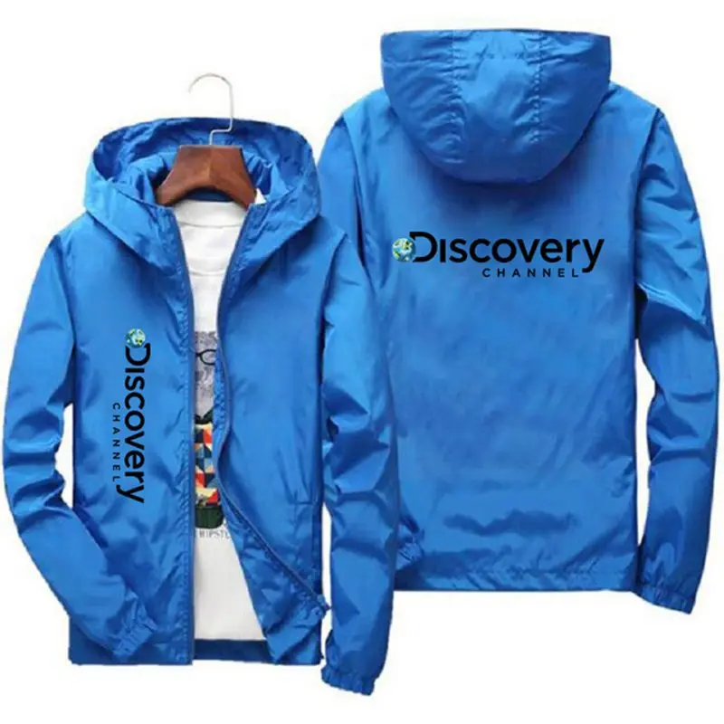 New Discovery Channel Zipper Windbreaker Jacket Couple Hooded Sun Protection Suit Casual Sports Long Sleeve Hooded Coat Thin Top