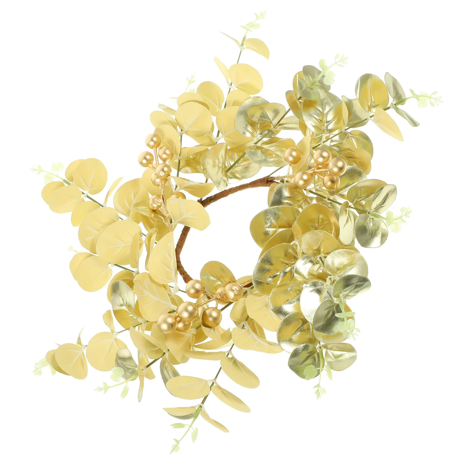 

Eucalyptus Wreath Christmas Rings Artificial Plant Garland Table Iron Wire Leaf