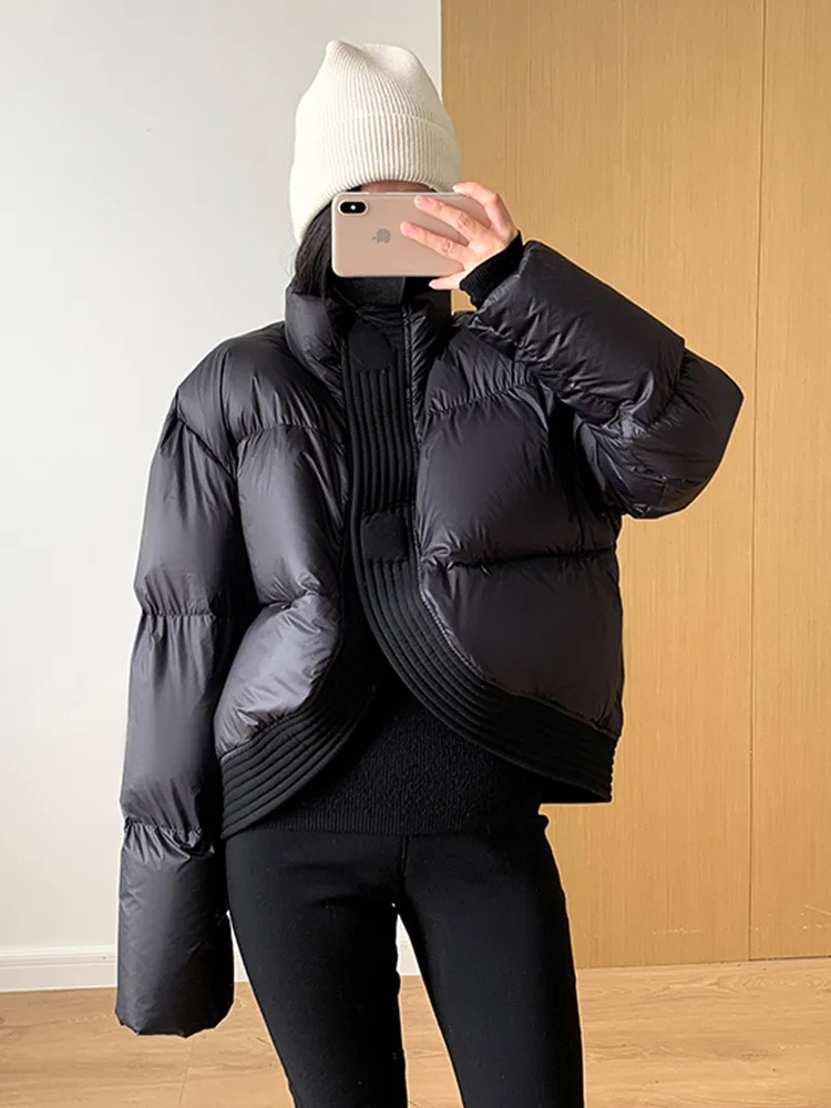 QAZIQILAND Женская куртка 90% из белого гусиного пуха с воротником-стойкой