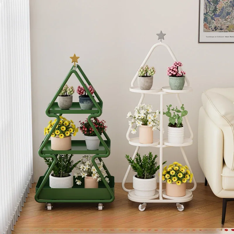 Железная полка для хранения Flowe передвижной держатель горшка на балконе