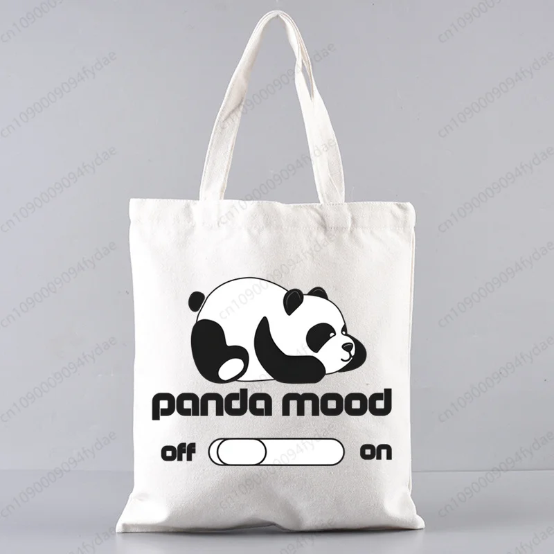 Многоразовая Женская Холщовая Сумка-тоут с принтом панды экологически чистая