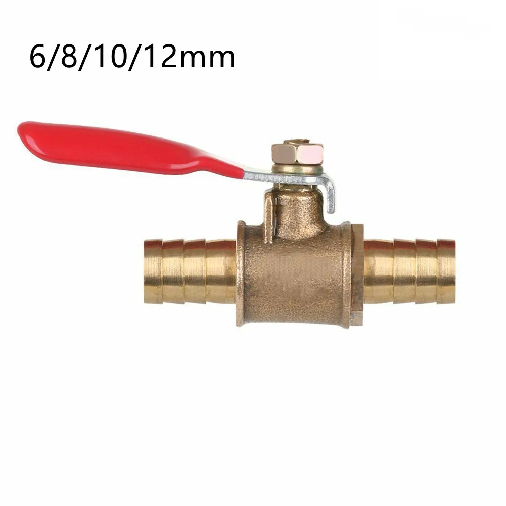 

Red Handle Small Valve 6/8/10/12mm Hose Barb Inline Brass Water Oil Air Gas Fuel Line Shut-Off Ball Valve Pipe Fittings