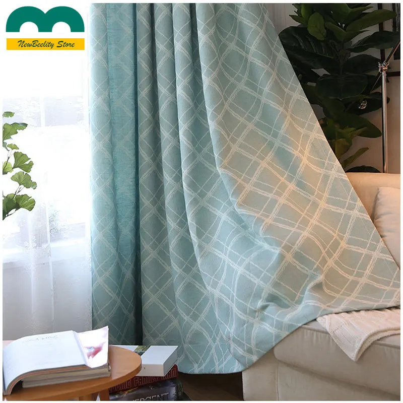 

Linen Cotton Curtain Thickened Striped Modern Simple Curtains Bedroom Living Room Linen Blackout Curtains