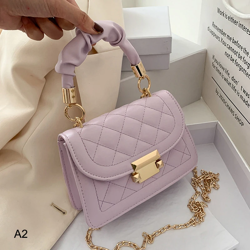 Embroidery Thread Chain Crossbody Bags For Women Fashion Simple Shoulder Bag Ladies Designer Handbags PU Leather Messenger Bags