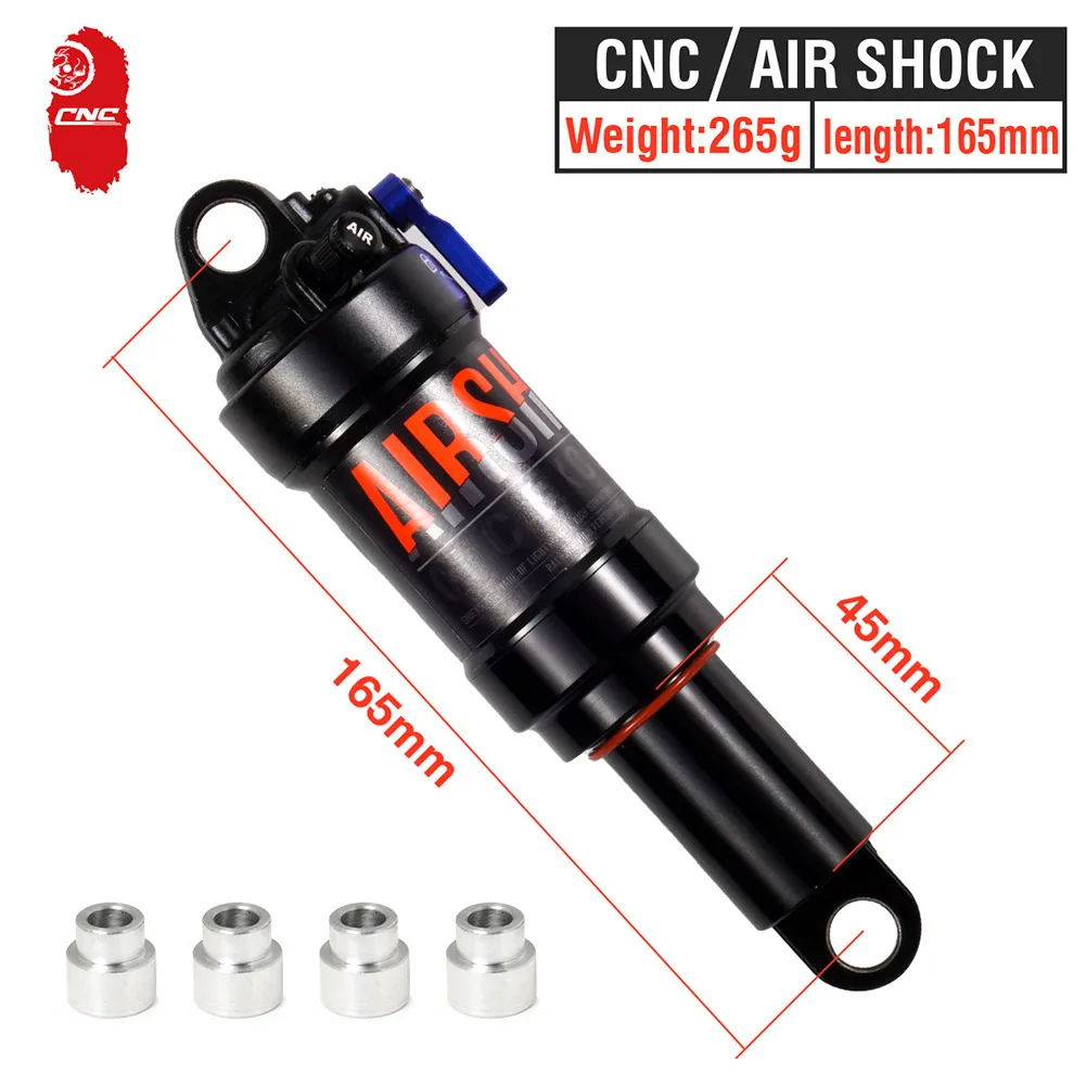 

Damping Bike Rear Shock 1 Pcs 165/190mm Accessories Aluminum Alloy Black