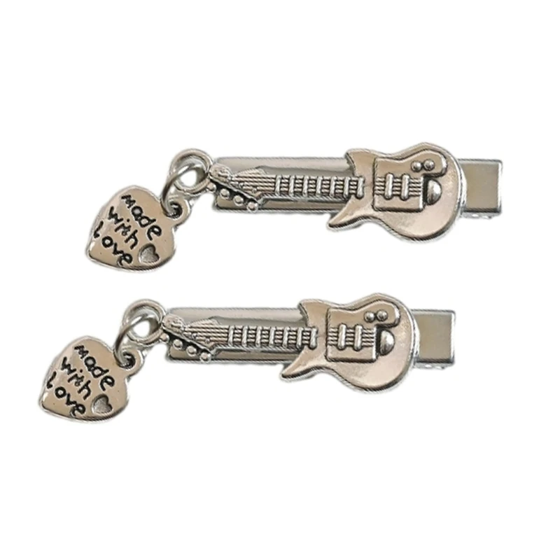 1 шт./2 шт. заколка для волос в форме гитары с подвеской ​​виде сердца/звезды