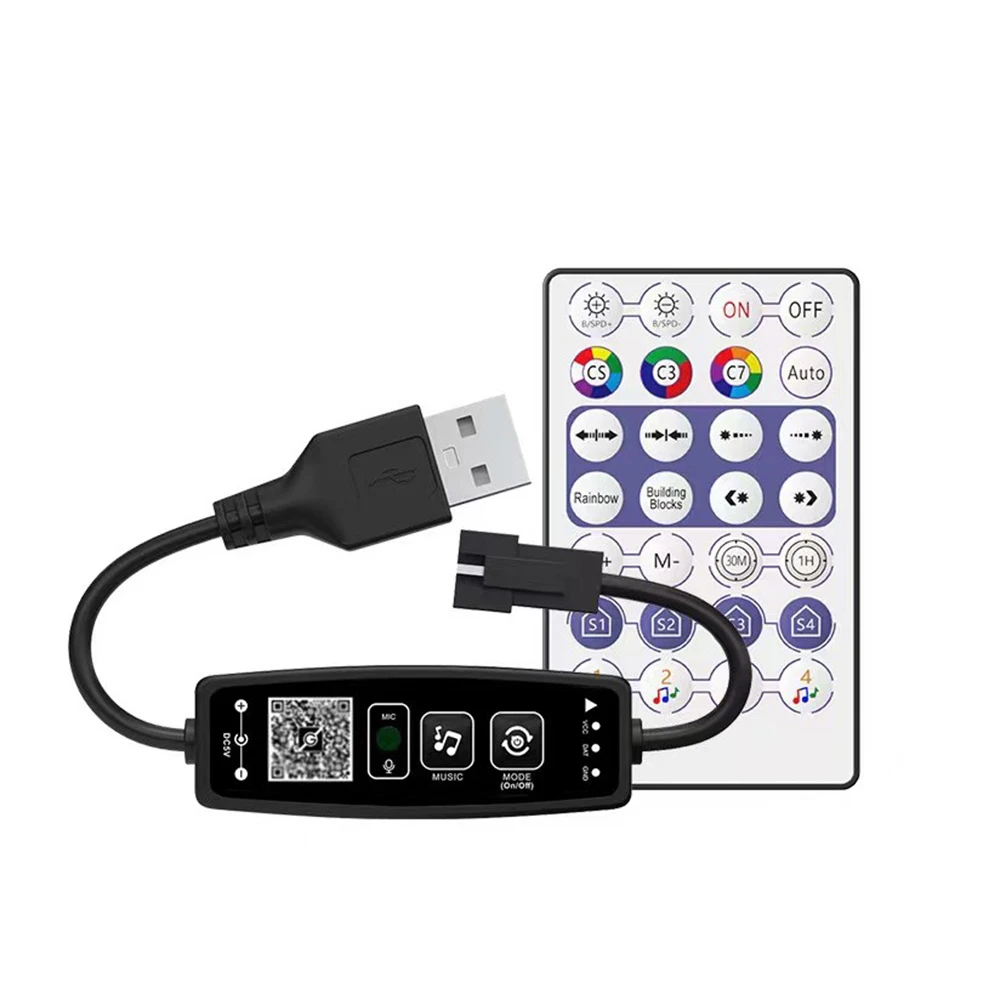 

DC5-24V Controller Wireless Music for Pixel LED Strip Light SK6812 WS2811 WS2812 LED Light Strip USB 5V APP Remote Controller