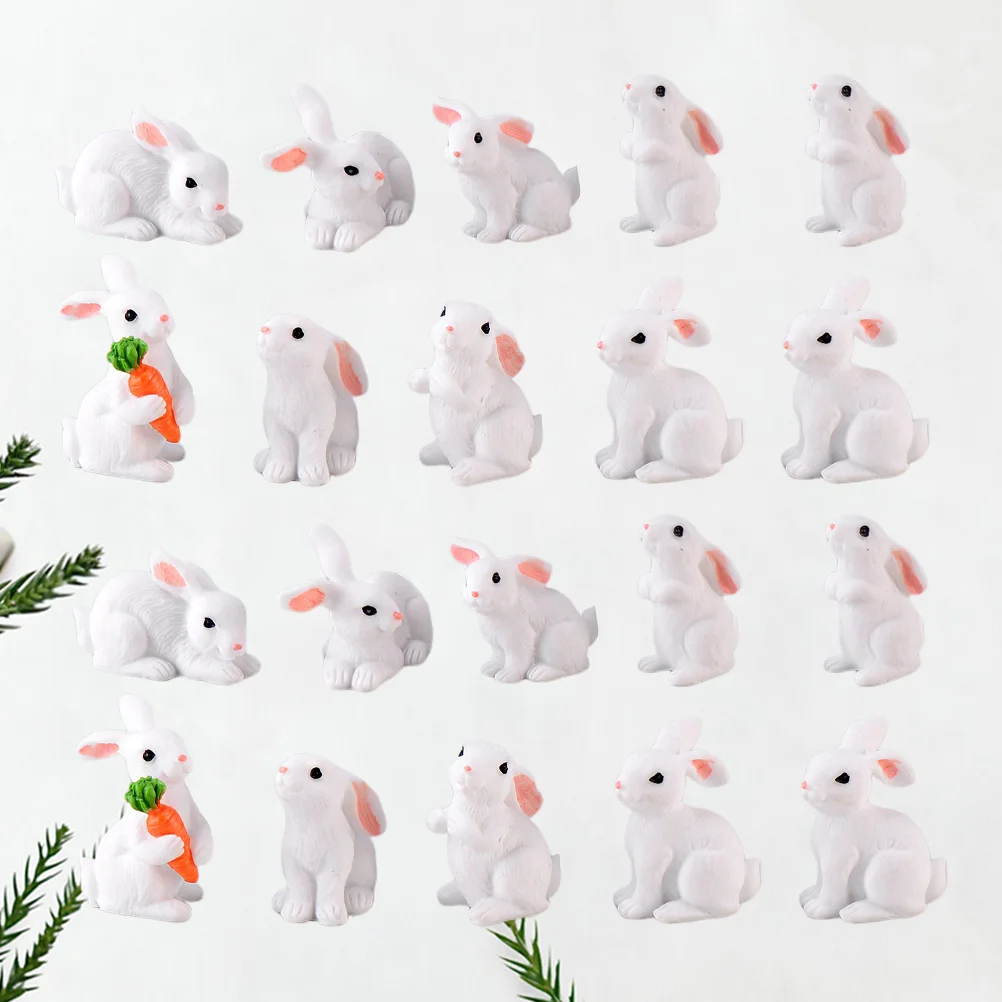 

Rabbit Miniature Figurines Easter Statue Resin Animal Year Ornament Decoration Craft Mini Model Toy New Chinese Bunny Micro