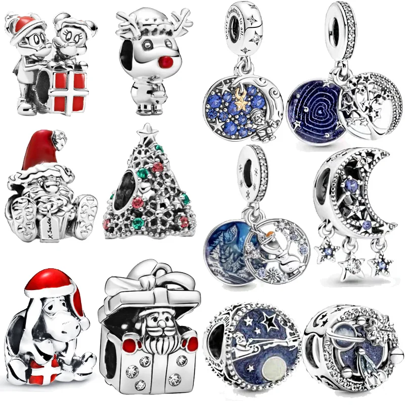 

Artists Branded Beads Pendant Matisse Santa Christmas and Ice Blue Sky 925 Charms fit orignal Pandora Bracelet