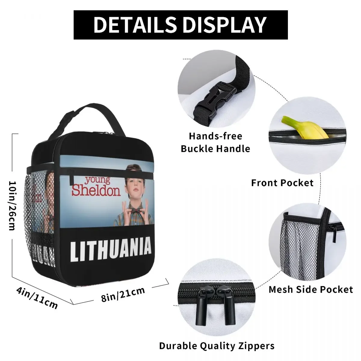 Смешной молодой Шелдон комедия Литва изолированный ланч-мешок Купер пищевые