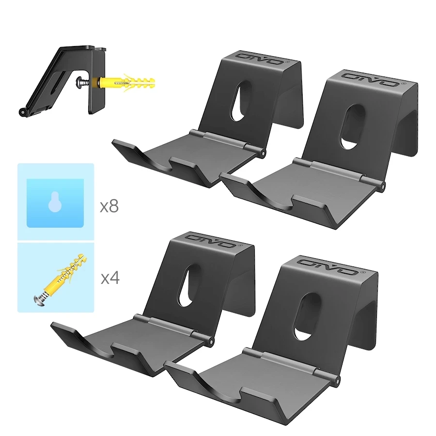 OIVO-soporte de pared para mando de PS4, 4 piezas, para auriculares, diseño plegable Universal