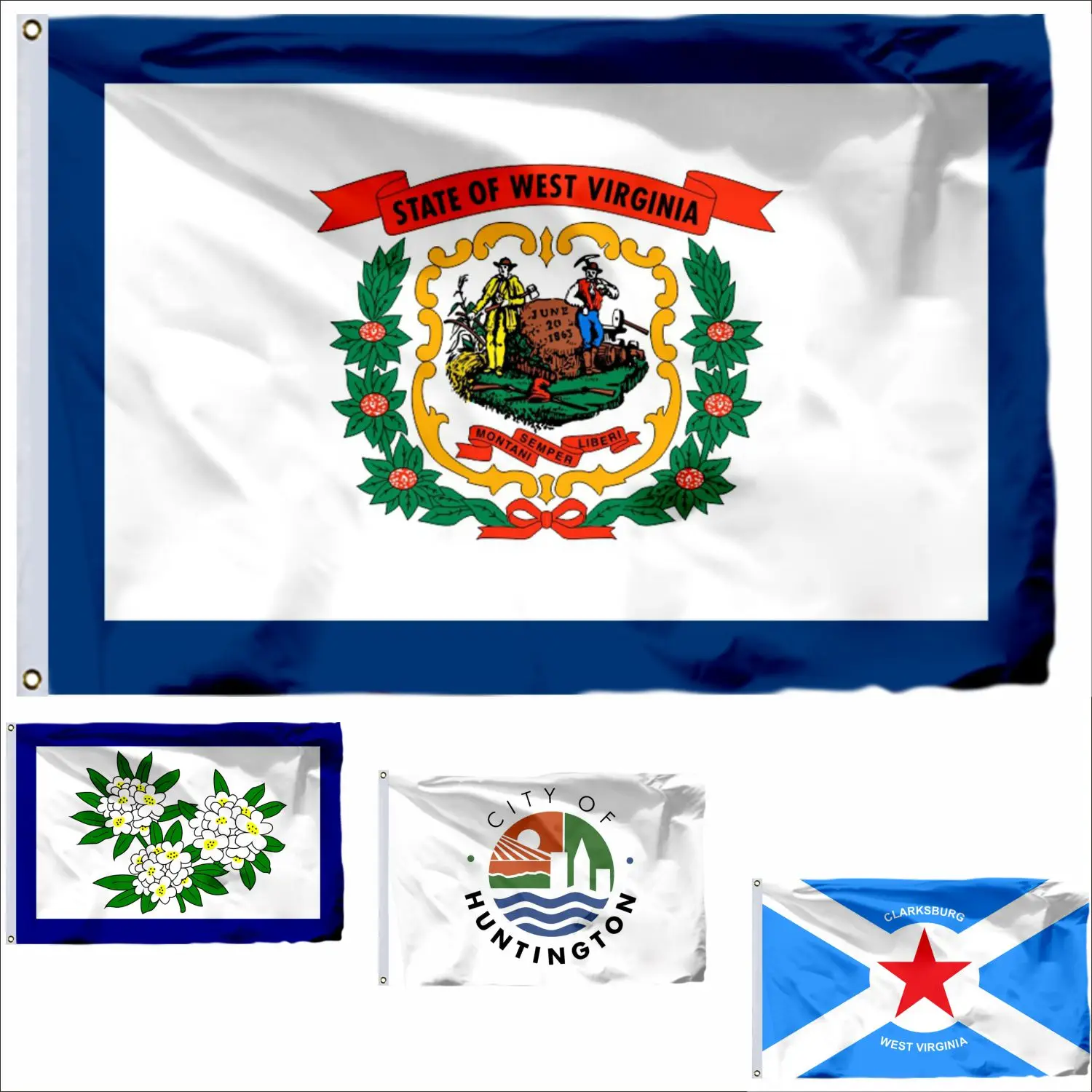 

USA Clarksburg West Virginia Flag 90x150cm Wheeling 3x5ft US Guanica American United States Flags and Huntington City Banners