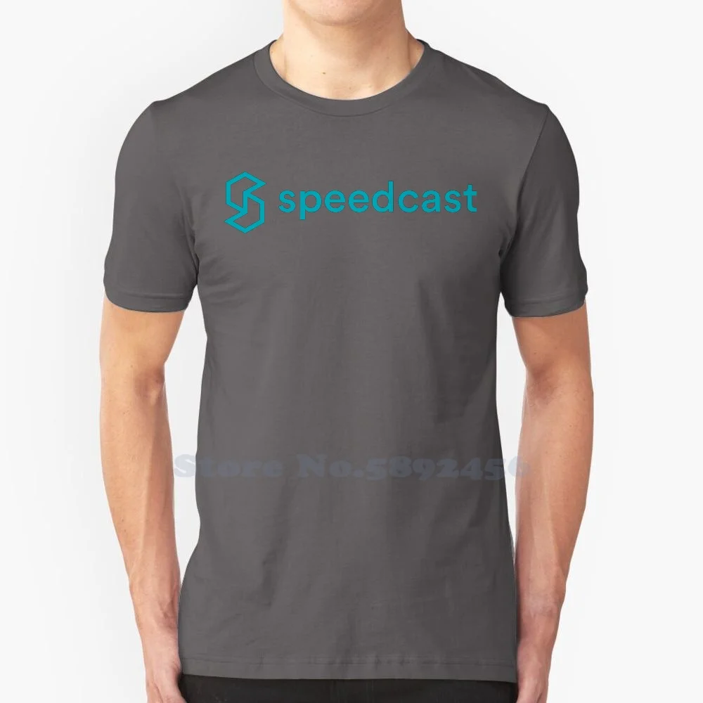 

Высококачественные футболки с логотипом Speedcast, модная футболка, новинка, футболка из 100% хлопка