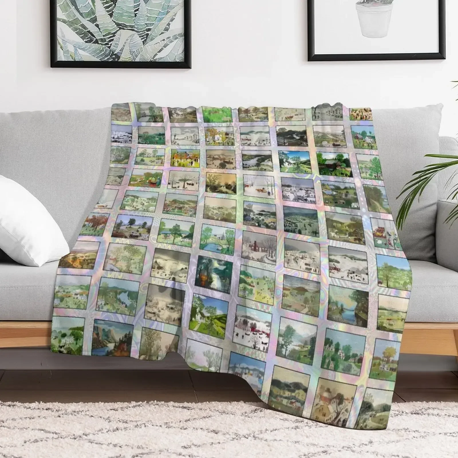 Мягкое плюшевое одеяло Grandma Moses