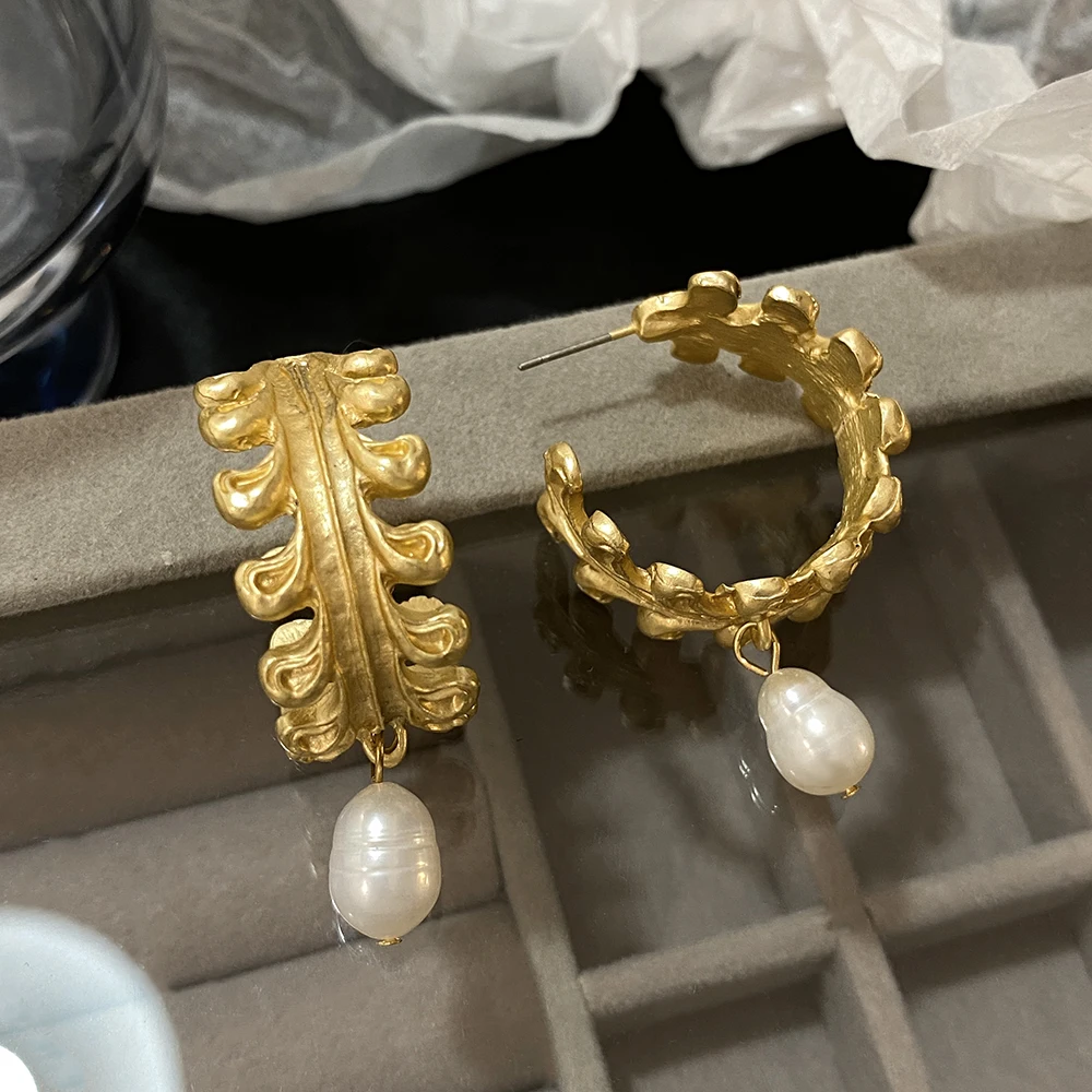 Freetry винтажные жемчужные Подвесные серьги-кольца для женщин элегантные
