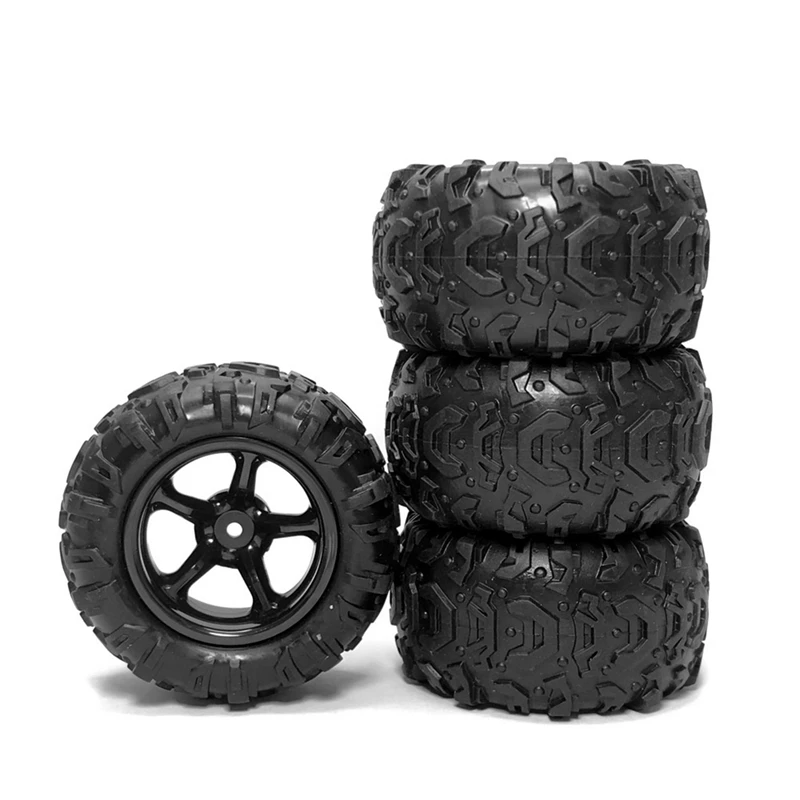 4Pcs Rubber Tire Wheel Tyre For Deerc 9300 9310 Pxtoy 9300 9302 9303 9304 1/18 RC Car Spare Parts Accessories