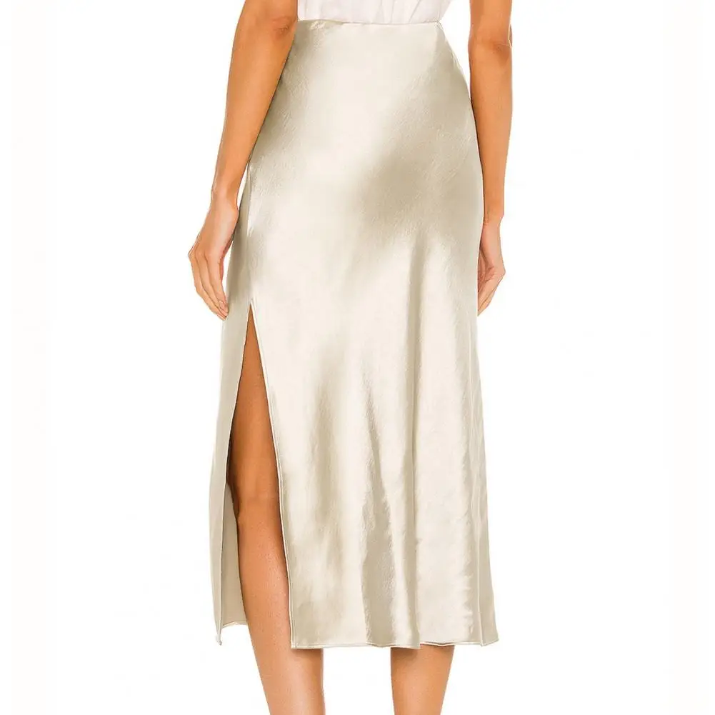 Женская элегантная Юбка-миди с высокой талией трапециевидная юбка Боковым