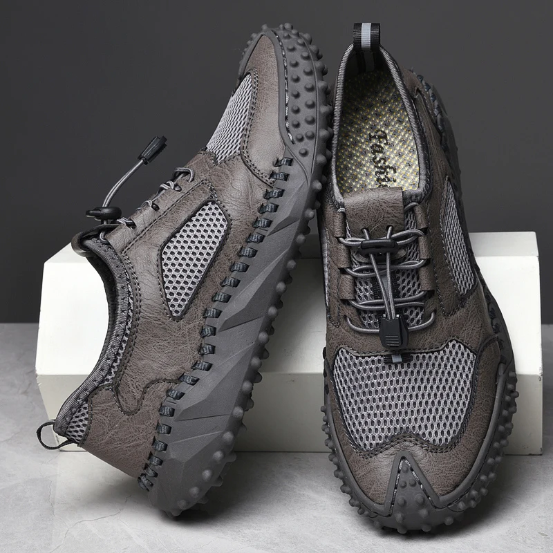 New Men's Golf Shoes Black Grey Khaki Mesh Breathable Casual Men's Golf Shoes Outdoor Leisure Walking Sneakers Size 38-46